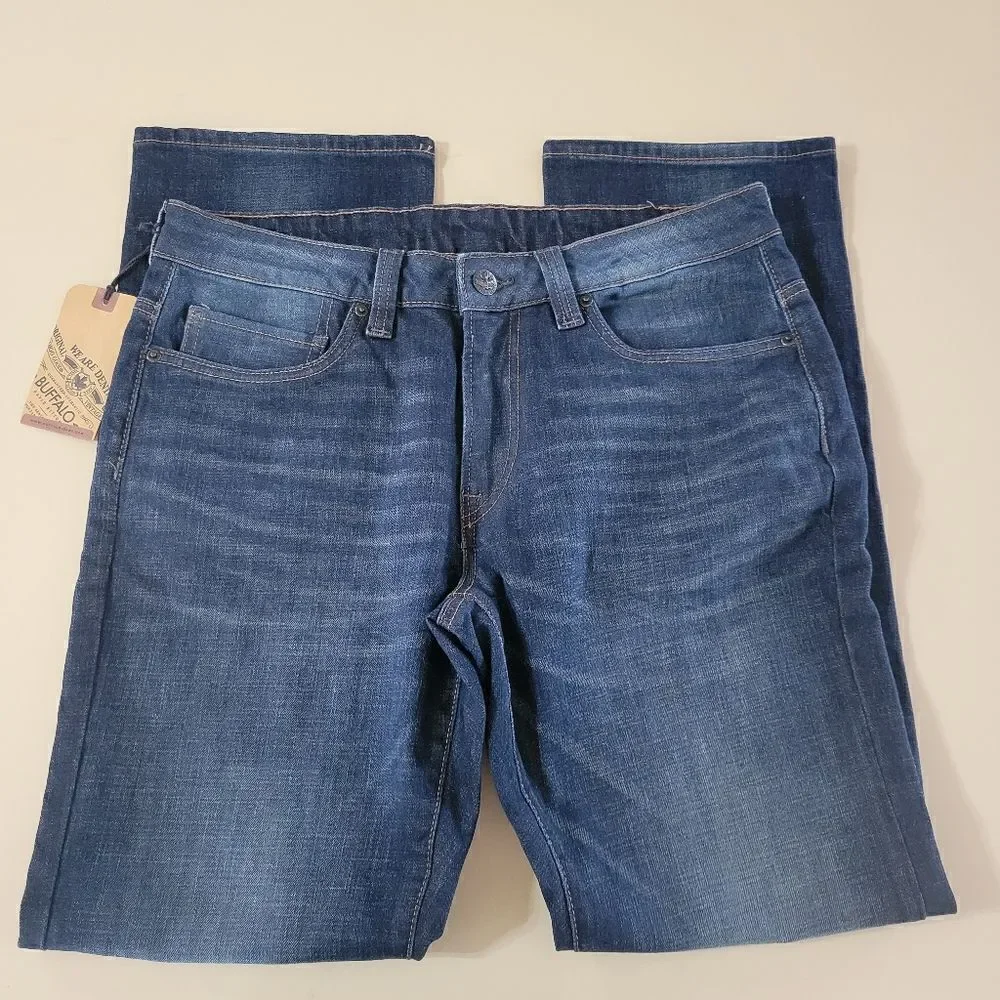 Buffalo David Bitton Men's Dark Blue Relaxed Straight Driven Jeans